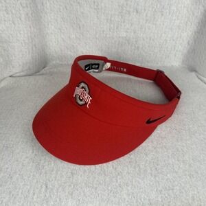 Ohio State Buckeyes NCAA Red Nike Dri Fit Strapback Adjustable Visor